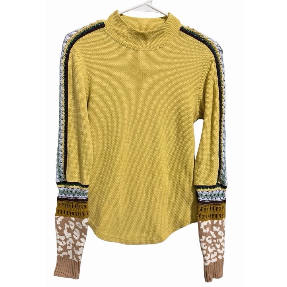 Free People Switch It Up‎ Thermal Top Yellow Women's Size Medium